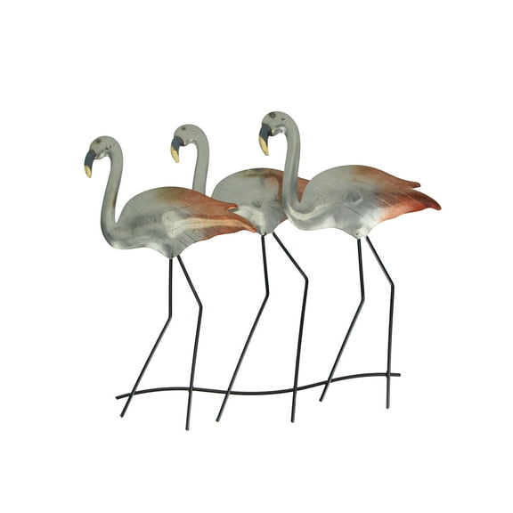 J.D. Yeatts 21 inch Galvanized Metal Flamingo Wall Mounted Hanging Sculpture