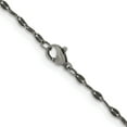 thumbnail image 3 of Auriga Fine Jewelry Stainless Steel Oxidized 2.5mm 22" Fancy Chain for Women, 3 of 5