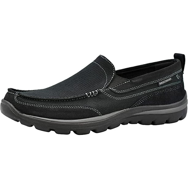 Skechers Men's Superior Milford Slip-On Loafer, Black/Black, 8 M US ...