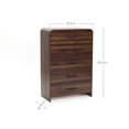 thumbnail image 3 of LuxenHome Modern Walnut Finish 5-Drawer Chest, Engineered Wood Storage Dresser with Rounded Corners, 3 of 12
