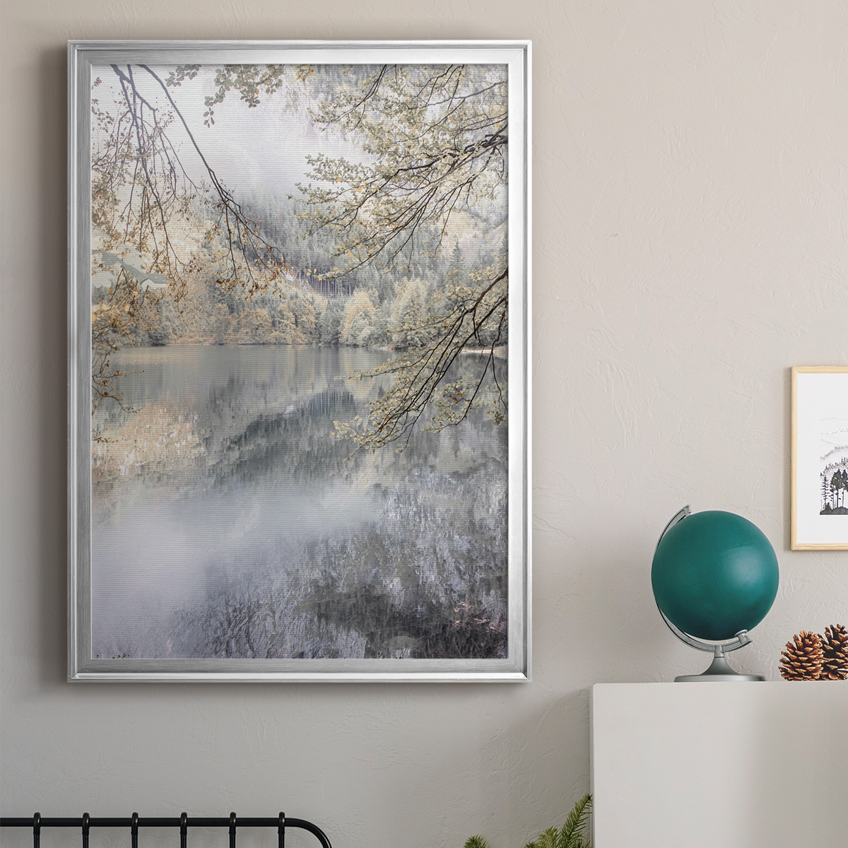 Misty Lake Premium Framed Print - Ready to Hang