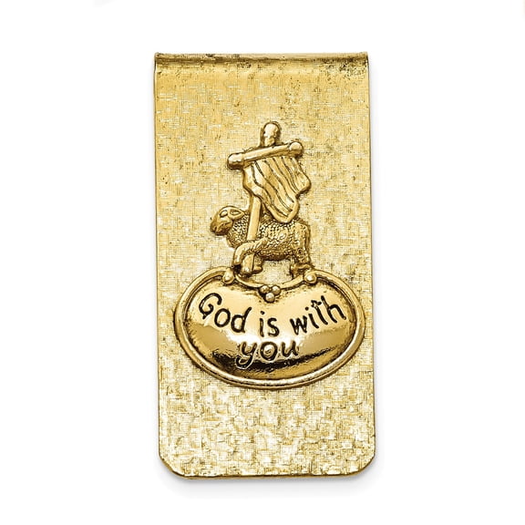 FB Jewels Gold Tone God Is with You Money Clip