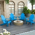 thumbnail image 6 of Dycanpo Adirondack Chairs Set of 6 with Cup Holder, 300lbs Weather Resistant, Blue, 6 of 10