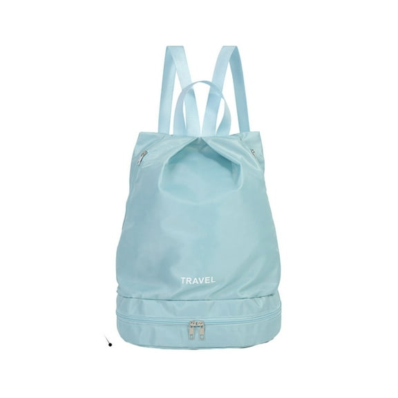 JeashCHAT Swim Backpack for Women Men, Gym Sports Bag with Shoe Compartment, Swim Bag with Wet and Dry Compartments, Travel Bag for Swimming Beach Camping (Blue)