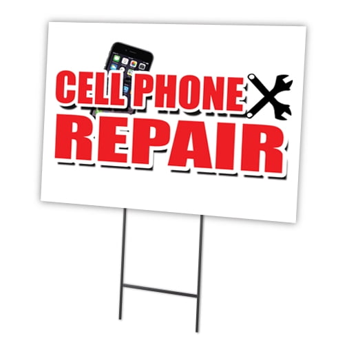 Cell Phone Repair Free Inspection Novelty Indoor Outdoor Coroplast Yard Sign 
