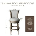 thumbnail image 5 of Maven Lane Pullman Tabouret de Bar, Fini Chêne Récupéré avec Revêtement en Tissu Gris Cendré, 5 of 5