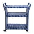 thumbnail image 3 of Furniture of America Azur Outdoor Aluminum Wicker Bar Cart in Navy, 3 of 12