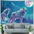 thumbnail image 4 of Creowell  Cool Wolf Tapestry for Men, Fantasy Animals Psychedelic Moon Tapestry Wall Hanging for Boys Bedroom, Mountian Forest Tapestry Blanket College Dorm Home Decor 40x60inch, 4 of 6