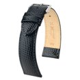 thumbnail image 3 of Hirsch Rainbow Lizard Embossed Grain Leather Watch Strap - Black - M - 14mm - Shiny Silver Buckle - Bonded Leather Band, 3 of 8