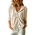 thumbnail image 4 of Lixiuxyad ‌Women's Hooded Cardigan Oversized Long Sleeve Button-Front Knit Cardigan,Beige, 4 of 6