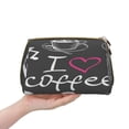 thumbnail image 4 of Naloa I Love Coffee Leather Makeup Bag for Purse Travel, Portable Small Cosmetic Organizer for Women and Girls, Make up Bag with Zipper, 4 of 8
