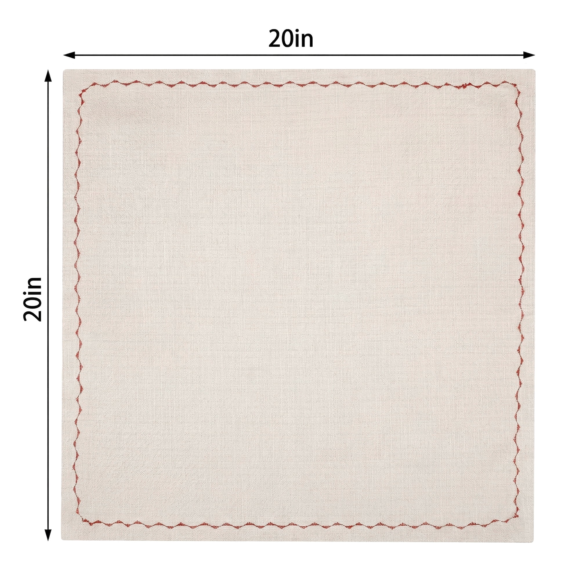 Unique Bargains 6Pcs Linen Washable Reusable Cloth Napkins Oatmeal 20x20inch