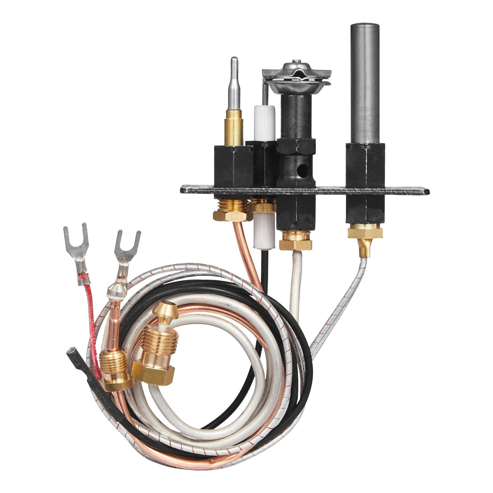 Natural Gas Fireplace Pilot Assembly, Three 24in Parts + 25in Ignitor, Thermocouple Thermopile OEM Replacement for Gas Fireplace Heating Stove Insert