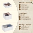 thumbnail image 2 of Senfot 15 Drawers Dressers for Bedroom, Chest of Drawers with Wood Tabletop, Metal Frame, Storage Organizer Unit with Fabric, Tall Dressers for Closet Bedroom Living Room Hallway Entryway, White, 2 of 9