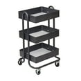 thumbnail image 1 of ECR4Kids 3 Tier Metal Rolling Storage Organizer Utility Cart, Black, 1 of 5