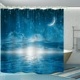thumbnail image 3 of Shower Curtains Waterproof Polyester Fabric,Large Width Bright Partition Curtain with Blue Starry Sky Print,Shower Curtain Liner for Bathtub Bathroom with 12 White Hooks (72 x72 inches), 3 of 6
