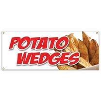 POTATO WEDGES BANNER SIGN fried baked idaho french fries flavored food