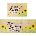 thumbnail image 3 of 2 Pcs Kitchen Rugs Set Washable Kitchen Mats for Floor, Home, Sink, Bathroom Non Slip Cushioned Sunflower Kitchen Rug Runner Standing Mat（Home, 3 of 6