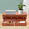 thumbnail image 6 of 6 Drawers Brown Desktop Dresser Wooden Storage Dressers Chests of Drawers for homes, offices, libraries, 6 of 20