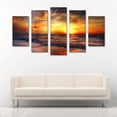 thumbnail image 2 of Juego de Cuadros Decorativos, Atardecer en la Playa, Estilo Paisaje Marino, 5 Piezas, Ideal para Salas y Recámaras, 150x80cm, 2 of 5