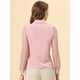 thumbnail image 4 of INSPIRE CHIC Blusa de chifón con botones y manga transparente texturizada para mujer Rosa XL, 4 of 5