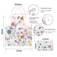 thumbnail image 7 of Pioneer Flower Floral Print Pattern Apron-Garden Aprons for Women with Pockets-Cotton Linen Waterproof Kitchen Cooking Gardening Aprons Adjustable for Kitchen,Cooking,BBQ and Salon 33x27 Inch, 7 of 7