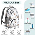 thumbnail image 5 of Baseballs and Jerseys White Pattern Backpack for School, Cute School Bag with Adjustable Shoulder Straps and Padded Back, 16.9"x12.6"x5.9", 5 of 5