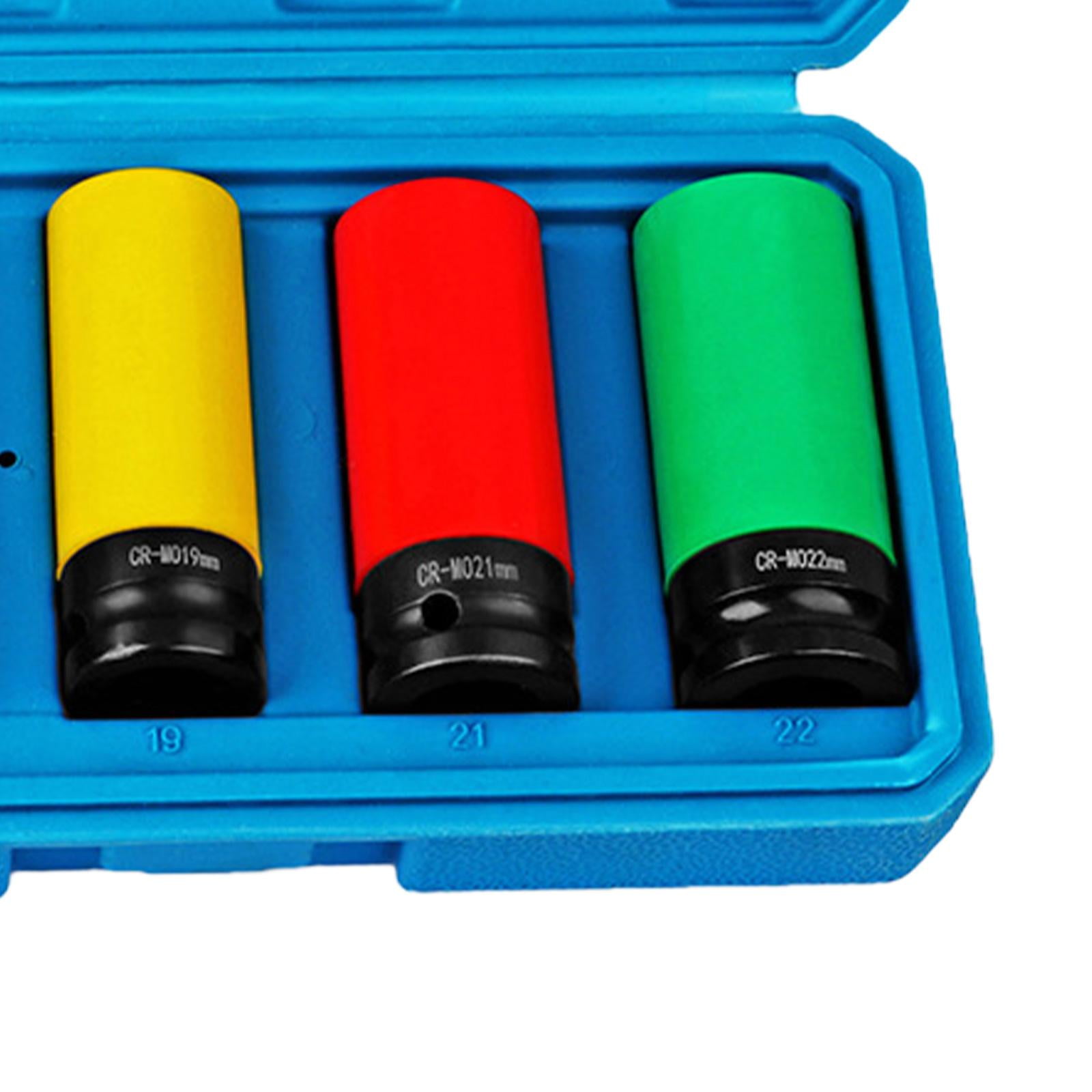 Colaxi Wheel Socket Set ,Socket, Wrench Set with Storage Case, Drive Angle 1/2" Protective Wheel Impact Socket Set for Husband, Men 5 piece