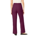 thumbnail image 3 of Woman Within Plus Size Petite Fineline Stretch Denim Wide-Leg Pull-On Jeans, 3 of 4