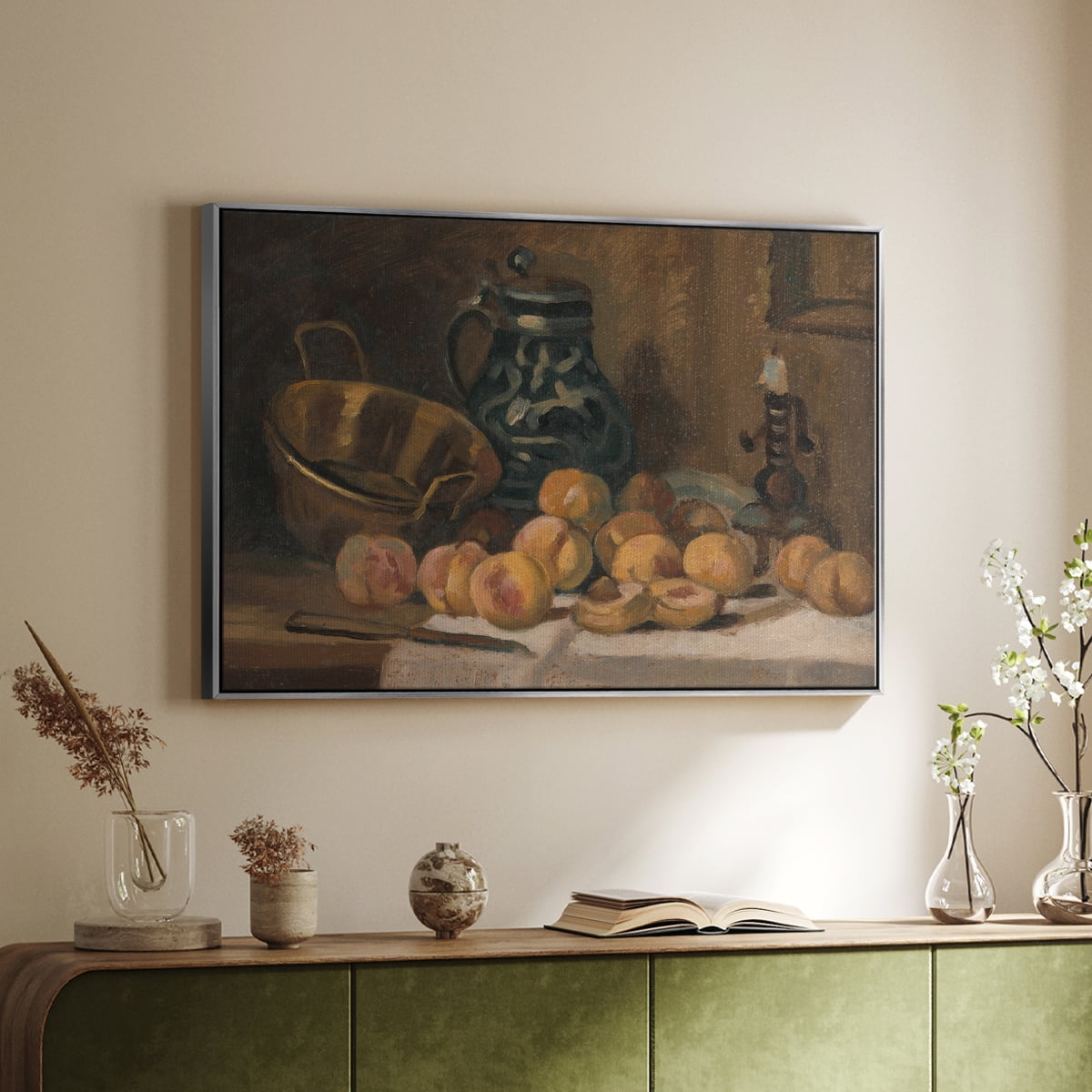 Vintage Botanical Print-LXXXII By Wexford Home Framed in Silver Wood Gallery Wrapped Canvas 25 in. x 37 in.