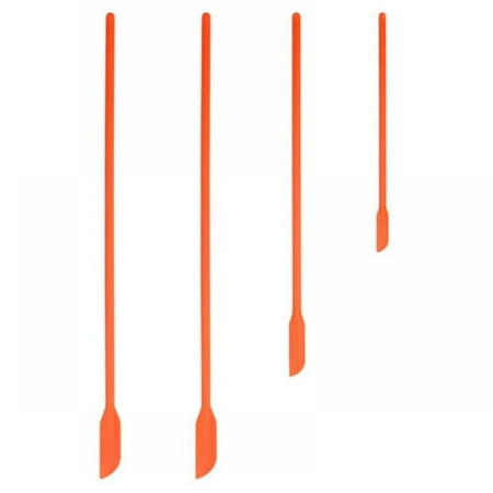 

Mini Silicone Spatula 4 Pack Small Spatula for Makeup Thin Silicone Spatulas Kitchen Tiny Scrapers 3 Size - Orange Spatulas Set