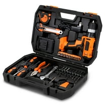 46 Pcs 18V 1300mAh Battery Cordless Drill Combinaton Tool Set Home Hand Repair Kit Orange