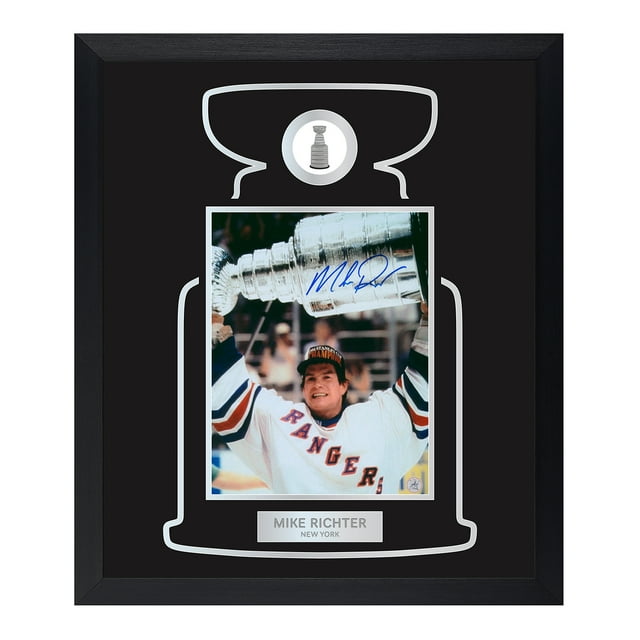 Mike Richter Autographié New York Rangers Cup Champion Cadre 23x27