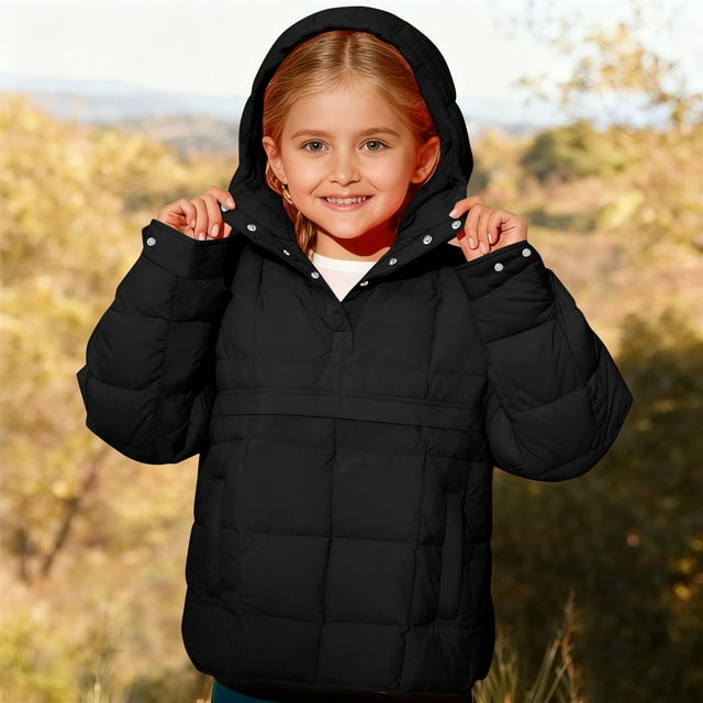 Abrigo de invierno para niños de 4 a 14 años, chaquetas acolchadas para actividades al aire libre, blusa para niña