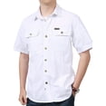 thumbnail image 2 of Fredd Marshall Men's 100% Cotton Short Sleeve Hiking Shirt with Pockets, 2 of 4