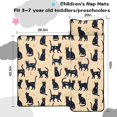 thumbnail image 5 of Celestial Black Cat Beige Pattern Teens Toddler Nap Mat with Pillow, Sleeping Mat Bag for Preschool Daycare 50"x20", 5 of 6