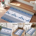 thumbnail image 5 of 2x3 Ft Entryway Area Rug, Blue Christmas Kitchen Rug Runner Washable Floor Mat, Xmas Elk Snowflake Blue Plaid Non Slip Indoor Door Mat Throw Carpet for Bathroom Living Room Bedroom, 5 of 8