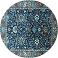 thumbnail image 1 of Ahgly Company Indoor Round Oriental Light Blue Industrial Area Rugs, 3' Round, 1 of 4