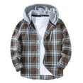 thumbnail image 1 of MHFRRA Camisa con Capucha A Cuadros, Chaqueta, Top Informal de Manga Larga, Ropa de Calle de Moda para Otoño, Jersey Cómodo Café, 1 of 8