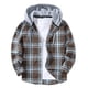 thumbnail image 1 of MHFRRA Camisa con Capucha A Cuadros, Chaqueta, Top Informal de Manga Larga, Ropa de Calle de Moda para Otoño, Jersey Cómodo Café, 1 of 8