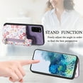 thumbnail image 4 of Allytech Galaxy S20 FE Case with Zipper Pocket & Cards Holder, Floral Slim Wallet Case for Girls Women Shockproof Stand Compatible with Car Mount Phone Case for Samsung Galaxy S20 FE -Purple, 4 of 9
