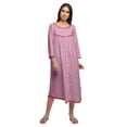 thumbnail image 1 of Moomaya Chemise de Nuit Boutonnée en Coton Imprimé pour Femmes, Robe de Nuit d'Allaitement, 1 of 5