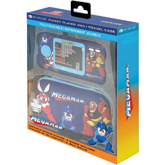 My Arcade - DGUNL-7149 Mega Man Pocket Player Pro Portable Handheld Gaming System With Travel Case