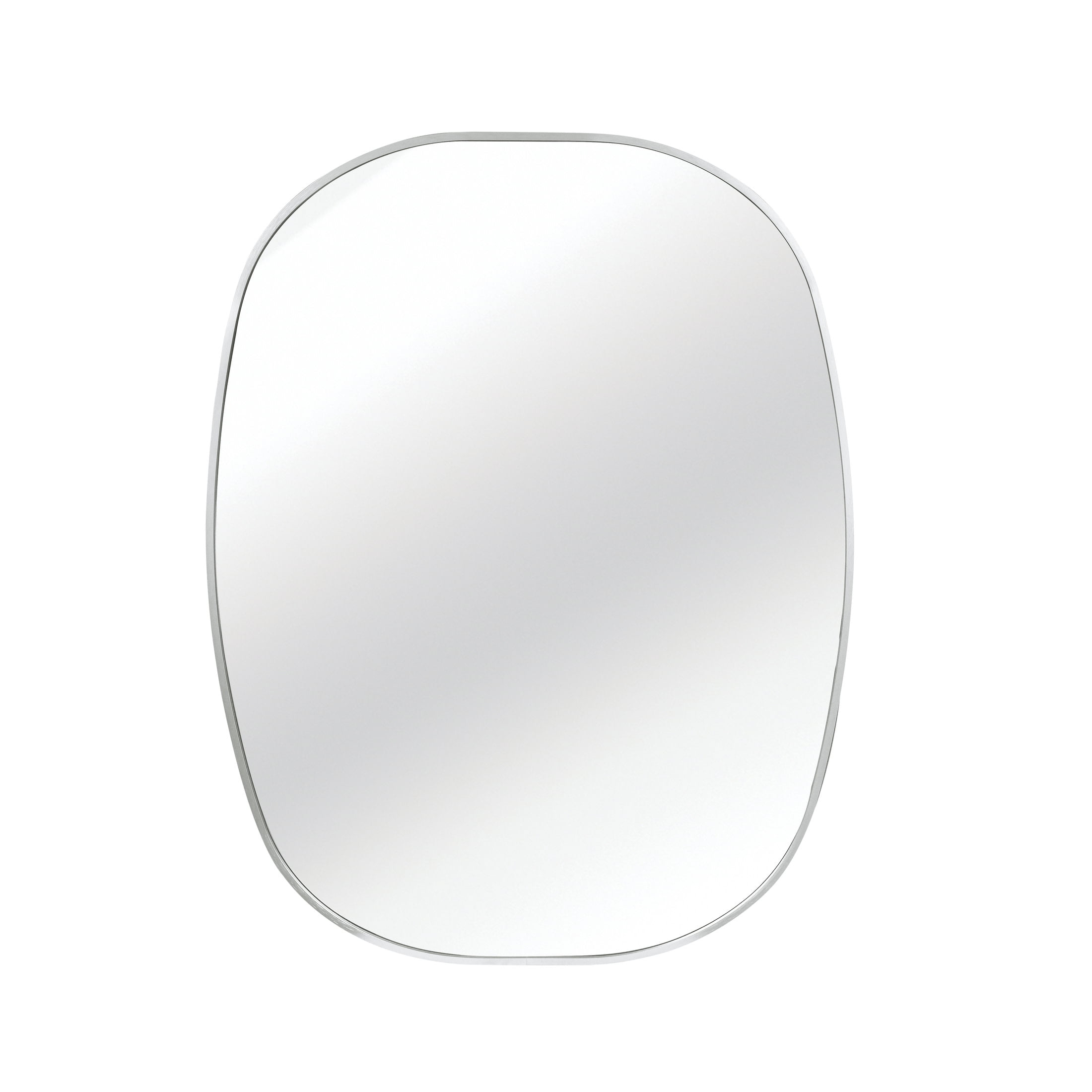 Noble House 24"x32" Unique Metal Framed Oval Wall Mirror, Modern Oblong Vanity Mirror for Bathroom & Entryway, Silver