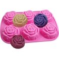 thumbnail image 2 of Paquete de 4 moldes de silicona YONGSHENG forma de rosa 6 cavidades, 2 of 5
