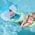 thumbnail image 2 of (Open Box) SwimWays 9 to 24 Months Inflatable Mommy and Me Baby Spring Float w/ Removable UPF 50 Sun Canopy & Parent Float Ring, Green/Blue, 2 of 8