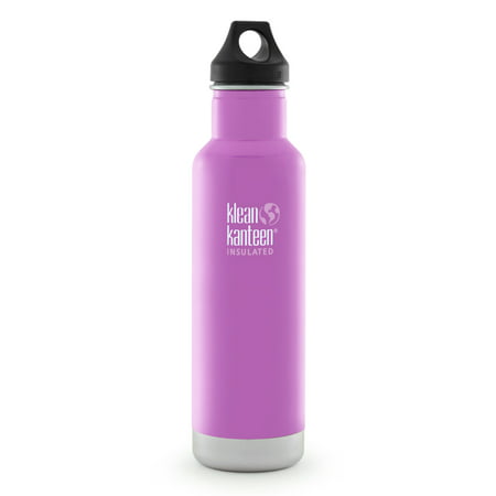 Klean Kanteen Stainless Steel 20oz Classic Vacuum Insulated Water Bottle in Meadow Flower with Black Loop