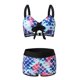 thumbnail image 4 of Conjunto de bikini de pierna de corte alto con cordones y estampado sólido sexy para mujer Traje de baño de dos piezas, 4 of 5