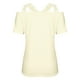 thumbnail image 5 of ICHUANYI Clearance Fashion Women's Summer V-Neck Casual Lace Patchwork Solid Caims Blouse Top(Beige, XL) ICHUANYI WER2023080805434, 5 of 6