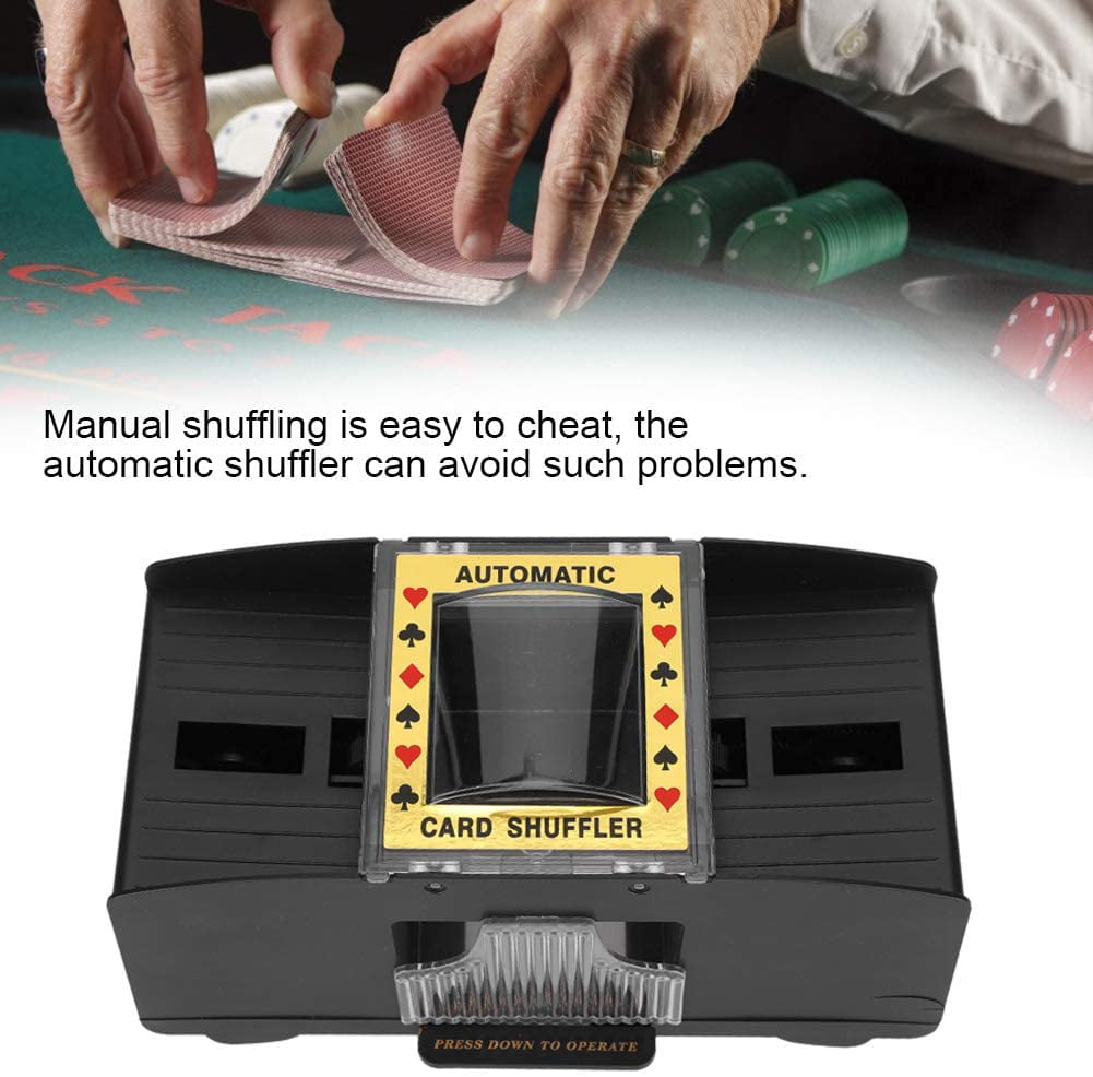 2 Deck Battery Operated Electronic Shuffler Automatic Poker Card Shuffling Machine Portable for Home Party Club Automatic Card Shuffler 